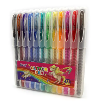 Набор ручек "Glitter Pen", 12 цветов гелевые