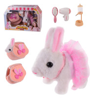 Мягкая интерактивная игрушка арт. 933-25E, кролик, в наборе сумочка, аксессуары, коробка, размер игрушки – 15 см