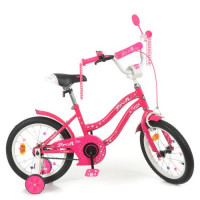 Велосипед детский PROF1 16д. Y1692, Star, SKD45, фонарь, звонок, зеркало, доп. колеса, малиновый