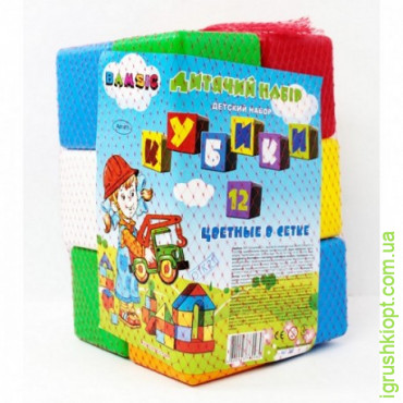 Набір дитячий "Кубик кольоровий в сітці 12 - эл" арт 111, BAMSIC