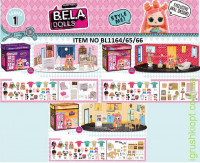 Ігровий набір лялька+меблі для будиночка BELA DOLLS BL1164/65/6, в кожному наборі-2 варіанти меблів, лялька-7.5см, 3 види мікс, в коробці