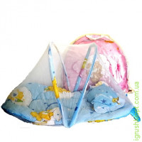 Килимок для немовляти з москітною сіткою та подушкою