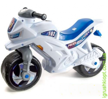 Мотоцикл 2-колесный с сигналом полицейский, с каской и значком, ORioN