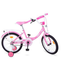 Велосипед детский PROF1 18д. Y1811, Princess, SKD45, фонарь, звонок, зеркало, доп. колеса, розовый