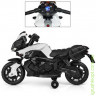 Мотоцикл M 3832L-1, 1 мотор 20W, акум 6V4AH, MP3, світло, шкір.сидіння, білий