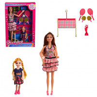 Кукла типа Барби арт. JJ8577, Теннис, куколка.ракетки, мячик, коробка 21.5*6*32.5 см, размер игрушки – 29 см, размер маленькой куклы – 10 см
