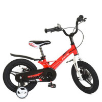 Велосипед детский PROF1 14д. LMG14233, Hunter, SKD85, магн. рама, вилка, цв., диск. тормоз, звонок, доп. колеса, красный