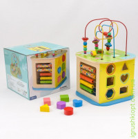 ww Деревянная игрушка развивающий центр, счеты, лабиринт на проволоке, сортер в коробке SL-413-11