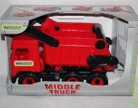 Авто Middle truck грузовик красный в коробке, Wader