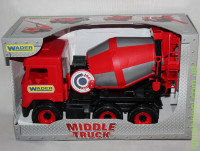 Авто Middle truck бетономешалка красная в коробке, Wader