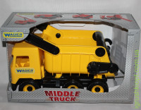 Авто Middle truck грузовик желтый в коробке, Wader