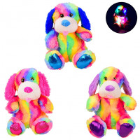 М'яка іграшка BL0918 собачка зі світлом - 26 см, 3 кольори