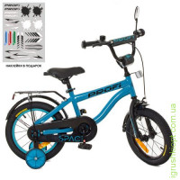 Велосипед дитячий PROF1 14д. SY14151 Space, смарагд, світло, дзвінок, дзеркало, дод. колеса