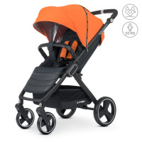 Коляска дитяча ME 1053N DYNAMIC PRO Orange, до 22 кг, прогулянкова, регул. ручка, 3 положення спинки, чорна рама, помаранчова