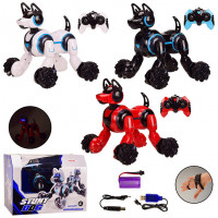 Робот-собака р/в акум 666-800A, пульт кер./керування рукою, 3 кольори, світло, звук, USB кабель, в кор., р-р іграшки – 22.5*23*25 см