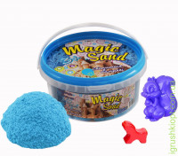 Пісок Magic sand блакитного кольору, що світиться у темряві, у відрі 0,350 кг