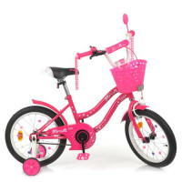 Велосипед детский PROF1 18д. Y1892-1, Star, SKD75, фонарь, звонок, зеркало, доп. колеса, малиновый
