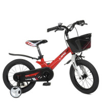 Велосипед детский 14д. WLN1450D-3N Hunter, SKD85, магниевая рама, вилка, звонок, корзина раздельно, дополнительные колеса, красный