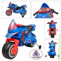 Мотоцикл SPIDERMAN, акум 6V/7,2A, 5-6км/ч, синій з червоним
