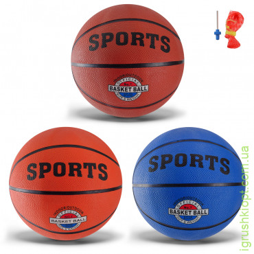 М'яч баскетбольний арт. BB2312, №7 гума, 500 грам, MIX, 3 кольори